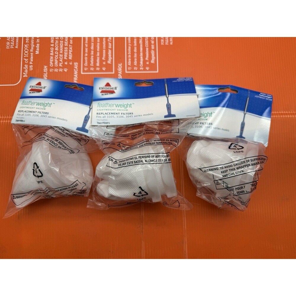 OEM 6  (3, 2 pk)Vacuum Replacement Filter for Bissell Featherweight Stick